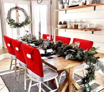 (Paket 6kom) Navlake za naslon stolica “Santa's hat" - cover