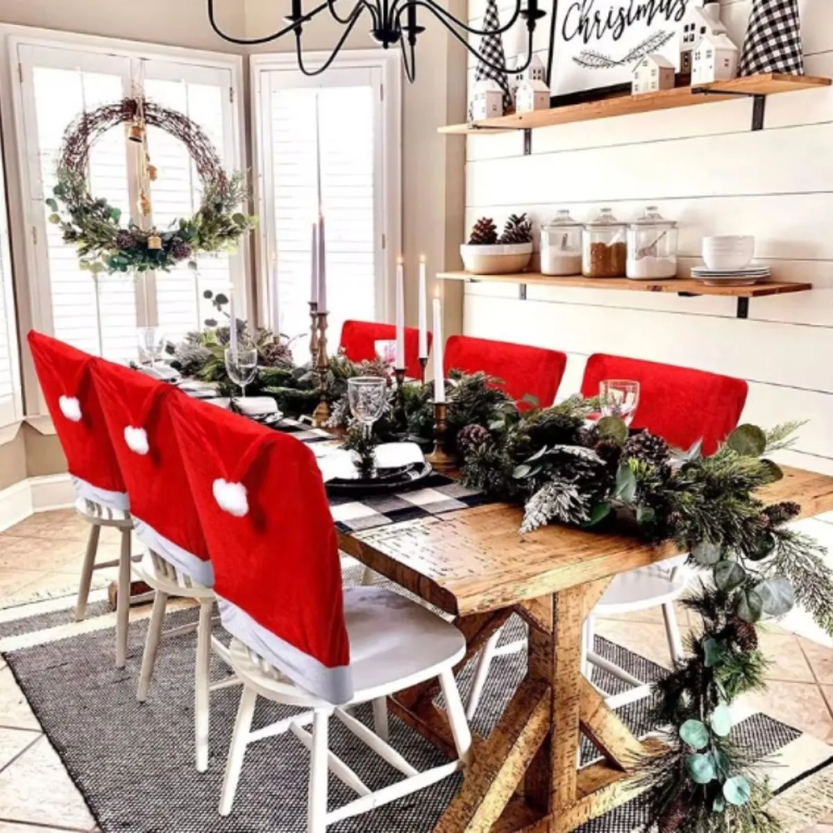 (Paket 6kom) Navlake za naslon stolica “Santa's hat" - cover