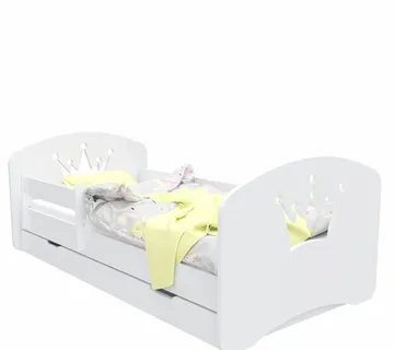 Drveni dječji krevet Design kruna s ladicom – 140*70 - cover