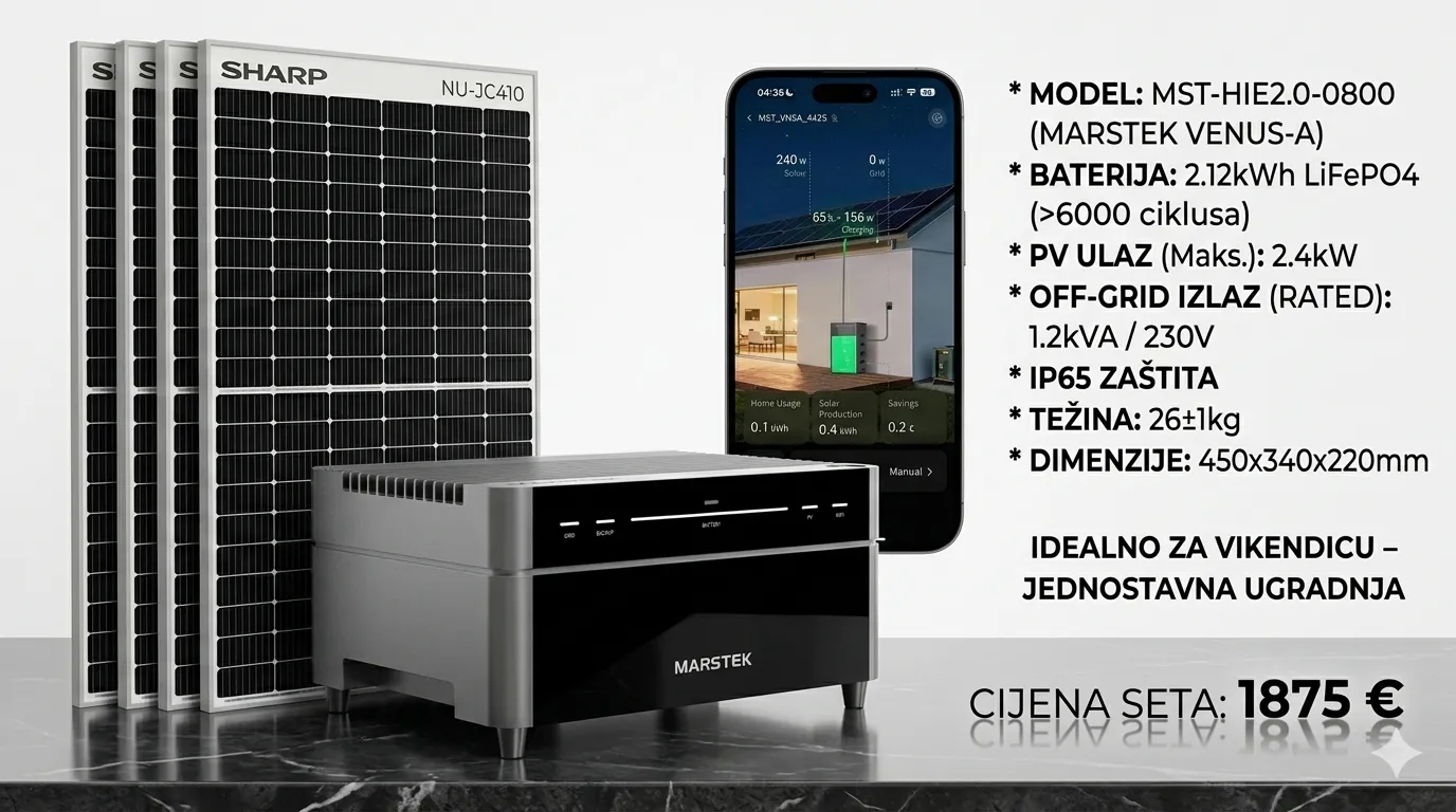 Solarni Set Za Vikendicu (2kWh Baterija + Flexi Panel)  - cover