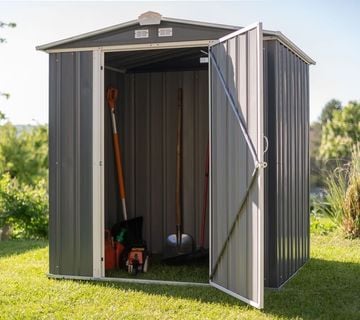Metalna vrtna kućica-šupa-koliba 2,7 m² - 1,57m x 1,77m - TAMNO SIVA - cover