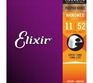 ELIXIR 11-52 NANOWEB PBR, žice za akustičnu gitaru - cover