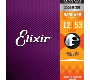 ELIXIR 12-53 NANOWEB BR, žice za akustičnu gitaru - cover