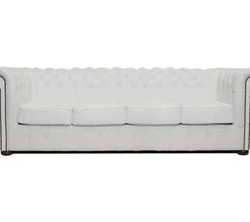 Chesterfield Garnitura Class Leather | 4-sjedišta | White - cover