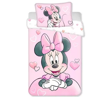 Minnie Mouse ‘Hearts’ posteljina za bebe, 100×135 cm - Zagreb
