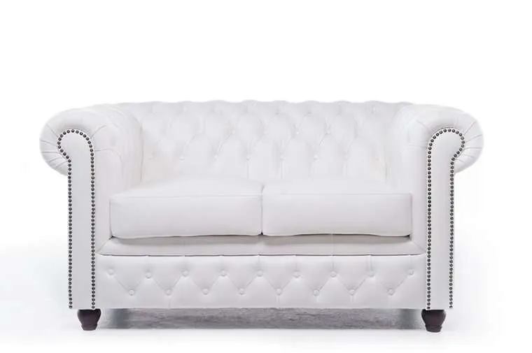 Chesterfield Dvosjed Original Leather | 2-sjedišta | White - cover