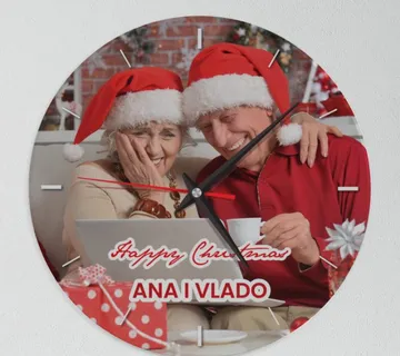 Personalizirani božićni zidni sat za djeda i baku - cover