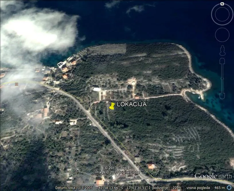 Korčula, Kneže, građevinsko zemljište 903 m2, 190 m od mora - cover