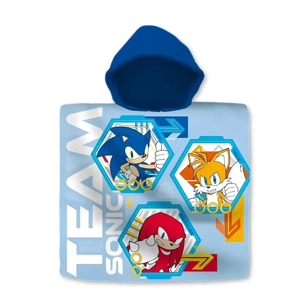 Team Sonic dječji poncho za plažu, 60×120 cm - cover