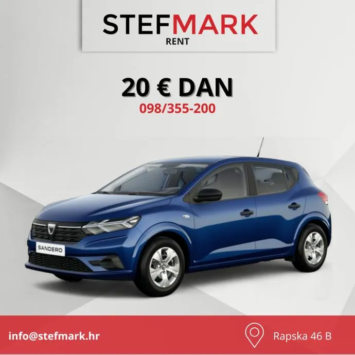 RENT A CAR ZAGREB / DAN 20 € / NAJAM AUTA - cover