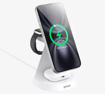 15W 3-u-1 bežična stanica za punjenje za Apple uređaje Max BWOO - cover