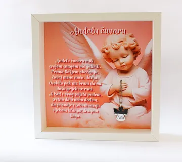 Personalizirani okvir – Anđele čuvaru s lančićem - cover
