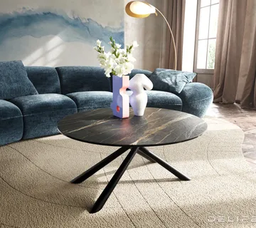 Klub stolić Edge 90x90cm, Materijal: Keramika Laminam Noir Desir - cover