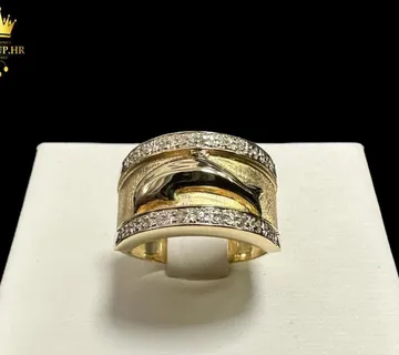 ZLATNI PRSTEN S DIJAMANTIMA 6.22G .585 / R1, RATE !! - cover