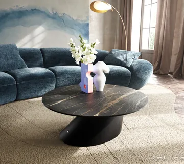 Klub stolić Edge 90x90cm, Materijal: Keramika Laminam Noir Desir - cover