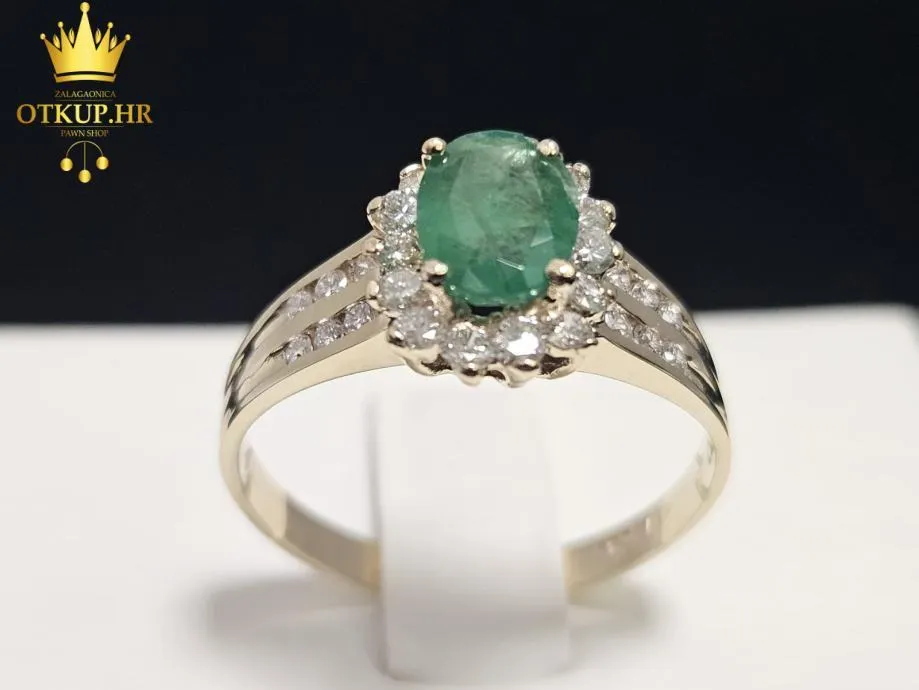 ZLATNI PRSTEN S DIJAMANTIMA 0.39ct 14K / R1, RATE ! - cover