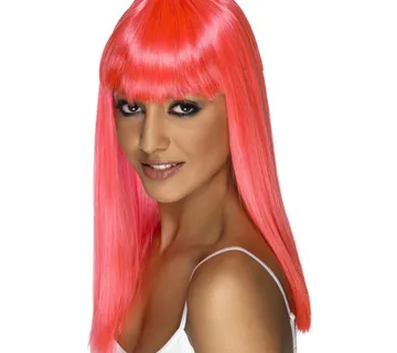 Dugačka neon roza perika - cover