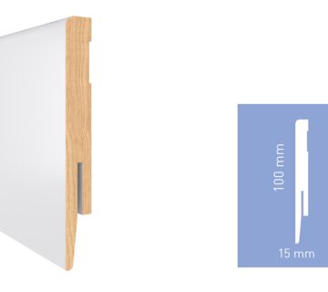 Lajsna za laminat ARBITON Diamond MDF bijela visoki sjaj duljine 2,4m - visina od 60 do 100mm (10 komada) - GP1001 100x15mm - cover