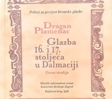 GLAZBA 16 I 17 STOLJEĆA U DALMACIJI Osam studija Dragan Plamenac - cover