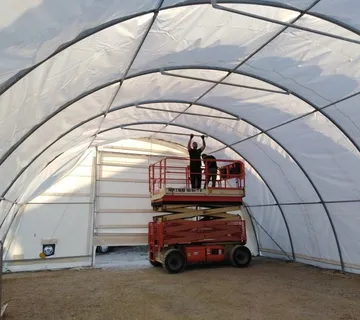 Montažna hala / montažni šator 9.15x12m 4,5m (V) 110m2 DOSTUPNO ODMAH - cover