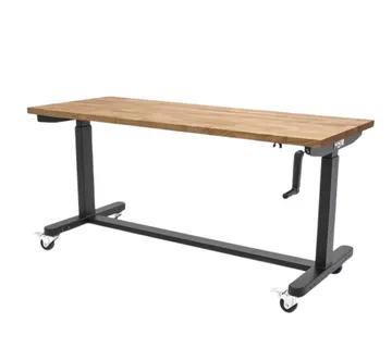 Podesivi radni stol sa drvenom pločom 152 cm - cover