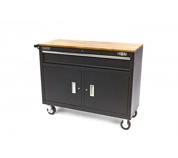 Crna kolica za alat s radnom površinom širine 117 cm - cover