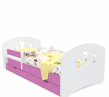 Drveni dječji krevet Design mačka s ladicom – 140*70 - cover