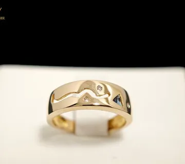 ZLATNI PRSTEN 3.45G 14K S DIJAMANTIMA / R1, RATE !! - cover