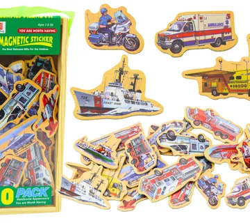 Set of Wooden Magnets Vehicles Ships Planes 20 pieces - cover