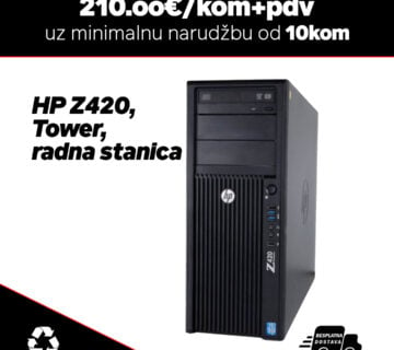 10x HP Z420 Tower, radna stanica /Intel Xeon E5-1620/16GB DDR3/256GB SSD/Quadro m2000 4 gb ddr5 - cover