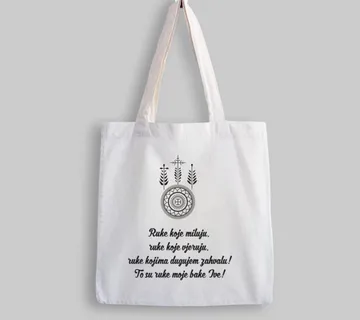 Personalizirana platnena torba za baku s elementima hrvatske tradicije - cover