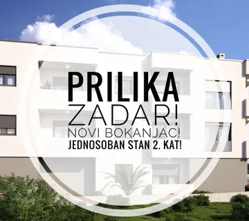 PRILIKA! ZADAR-NOVI BOKANJAC: JEDNOSOBAN STAN 2. KAT! - cover