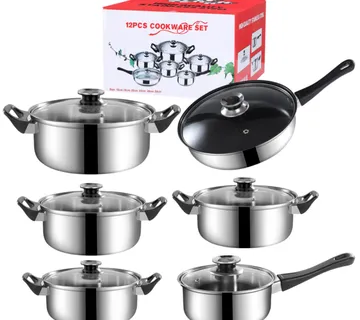 Set posuđa od nehrđajućeg čelika – Lonci i tave s poklopcima - cover