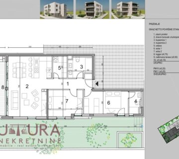 NOVALJA, APARTMAN 111,05 M2, PRODAJA, NOVO, VRT, LOKACIJA!!! - cover