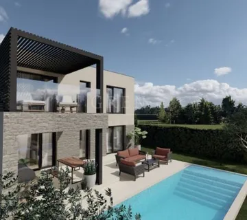Poreč, okolica, niskoenergetska moderna vila sa bazenom u novogradnji - cover