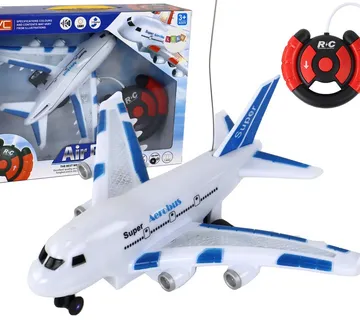 RC Airplane Remote Controlled White Aerobus Lights Sounds - cover