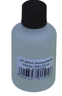EUROLITE UV-active stamp ink, transp. blue, 50ml - cover
