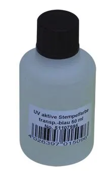 EUROLITE UV-active stamp ink, transp. blue, 50ml - cover
