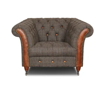 Chesterfield Harris Tweed Candytuft arm/club naslonjač - cover