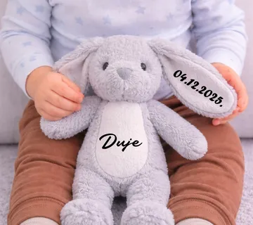 Plišani zeko s imenom – sivi - cover