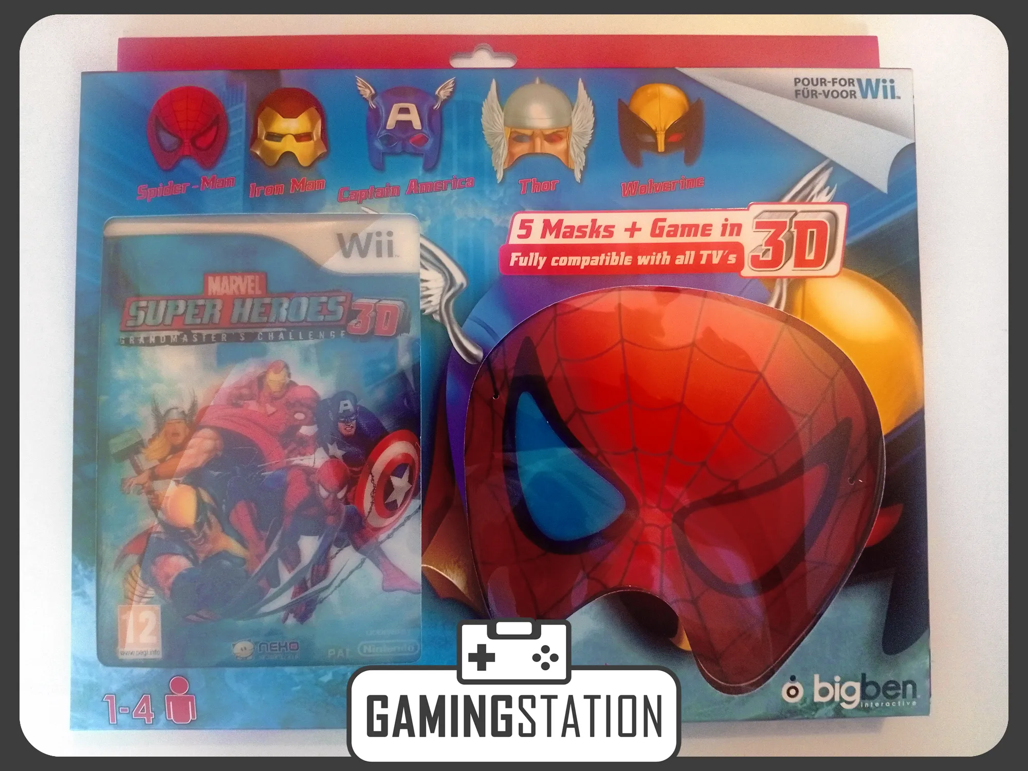 ★ Nintendo Wii Masks i igrica Marvel Super Heroes ★ - cover