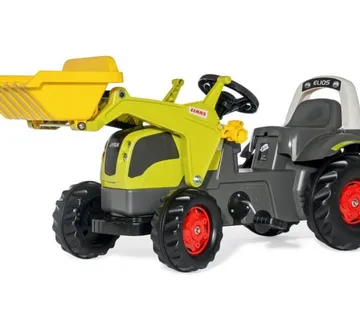 Rolly Toys Kid CLAAS Elios svijetlo zeleni traktor na pedale s utovari - cover