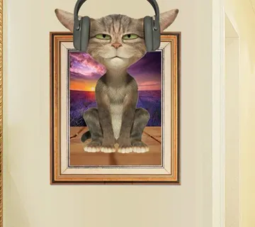 3D wall sticker Slatka mačka dimenzije 90x60 cm - cover