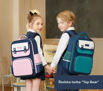 Top Bear - Dječja školska torba s ergonomskim leđima – više boja - cover