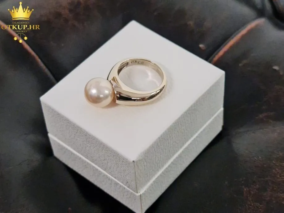 ZLATNI PRSTEN S BISEROM 8,29g (18K) / R1, RATE ! - cover