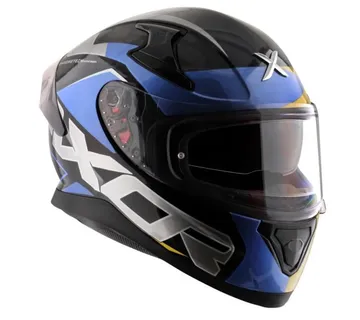 Kaciga za motor skuter AXOR APEX CHROMTECH sjaj crno/plava (S-2XL) - cover