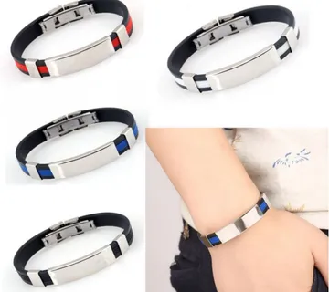 Gumena narukvica sa čeličnom pločicom - cover