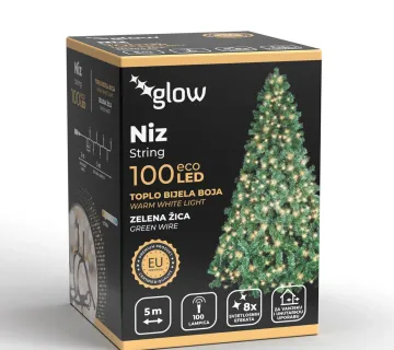 100 LED Božićne lampice – Toplo bijela boja - cover