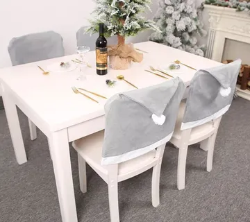 (6komada) Navlake za naslon stolica - Santa's hat - siva boja - cover