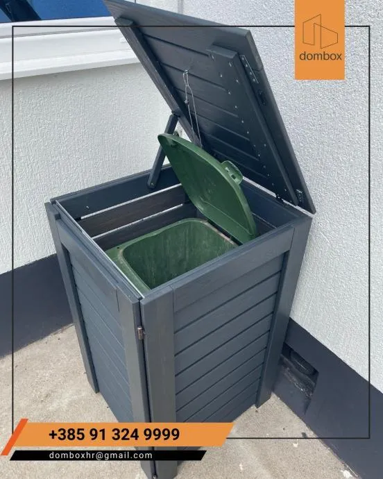 Drvena kutija za kantu za otpad – 120/240L | Ručno rađena - cover